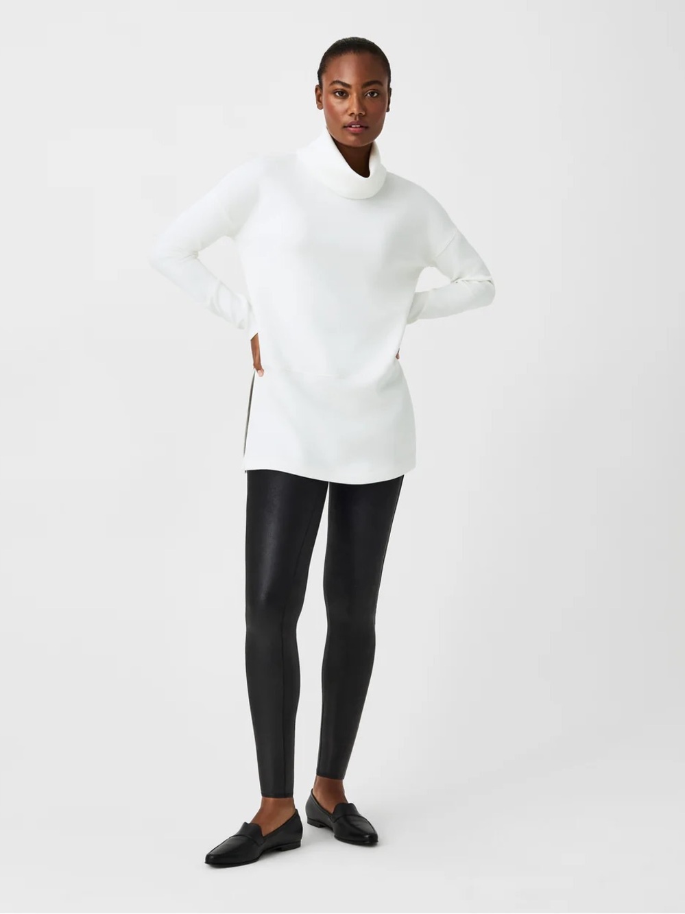 SPANX Black Faux-Leather Leggings